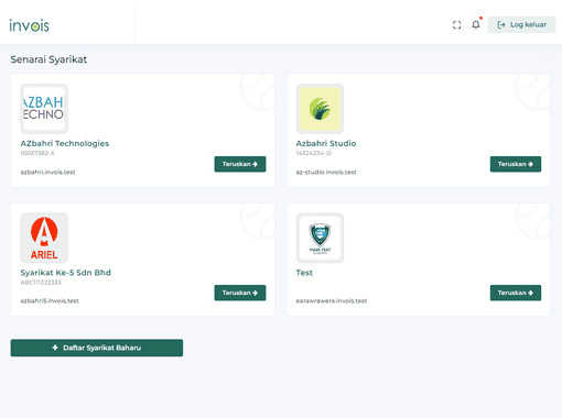 sistem invois multisyarikat