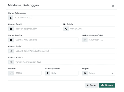 sistem invois mudah